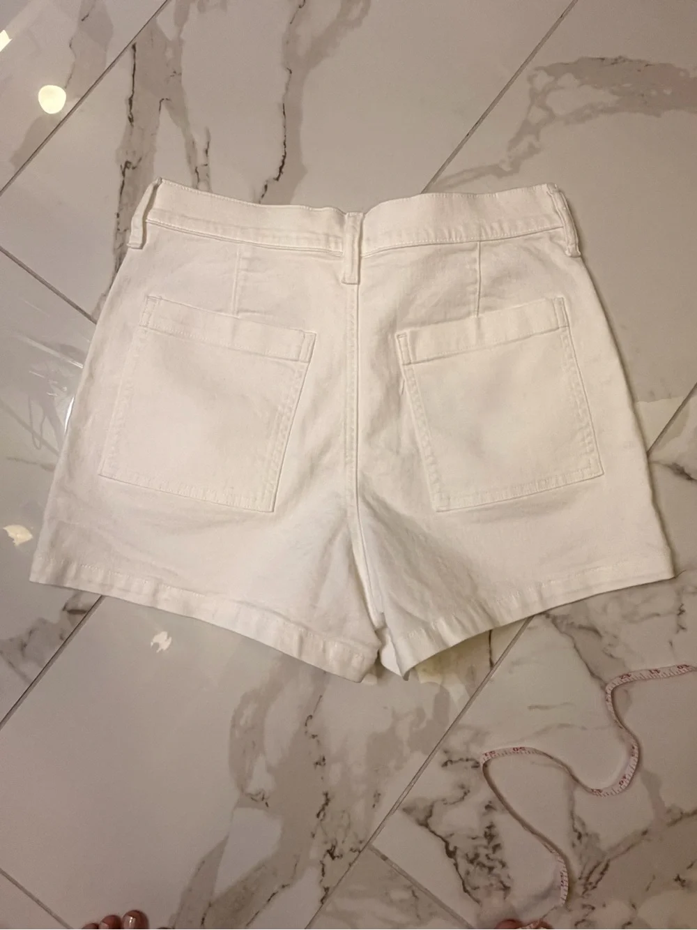 J. Crew White High-Rise Denim Shorts